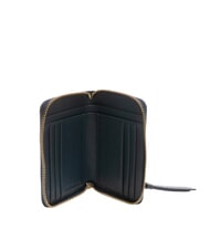 COCCINELLE VOILE Cartera mediana de cuero con cremallera alrededor azul medianoche - Carteras Mujer - 2