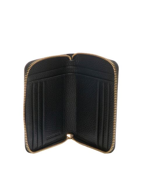 VOILE Cartera mediana de cuero con cremallera alrededor negro - Carteras Mujer