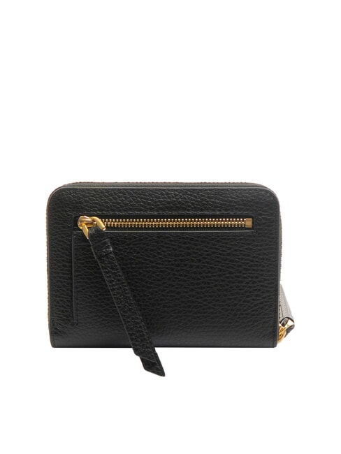 VOILE Cartera mediana de cuero con cremallera alrededor negro - Carteras Mujer