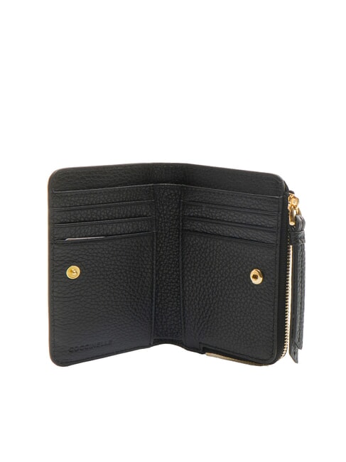 VOILE Cartera mediana de piel martillada negro - Carteras Mujer