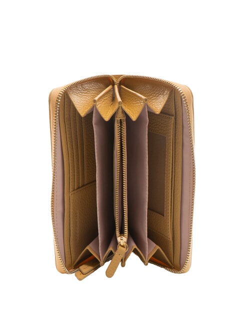 VOILE Cartera grande de cuero con cremallera beige fresco - Carteras Mujer