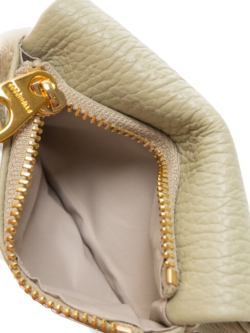 SOFTY Tarjetero de cuero martillado verde celadón - Carteras Mujer