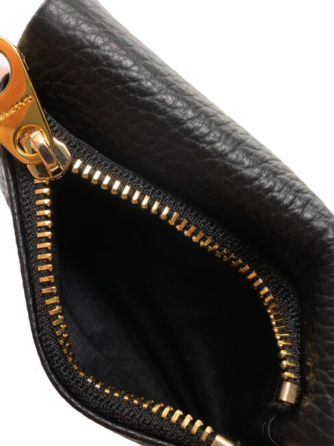 SOFTY Tarjetero de cuero martillado negro - Carteras Mujer