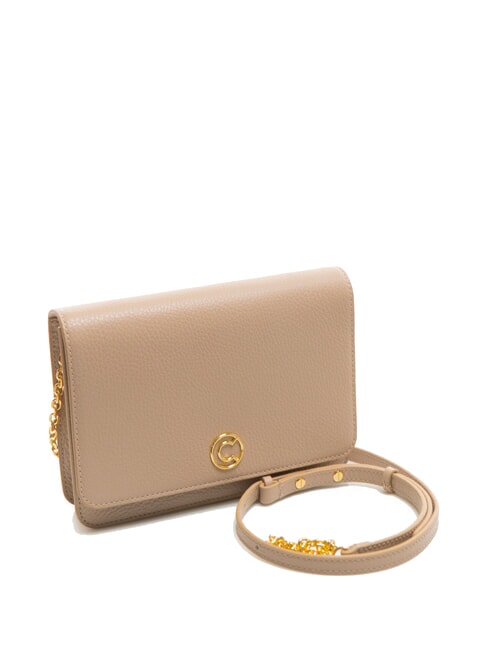 TULIP Bolso de hombro de piel martillada rosa polvo - Bolsos Mujer