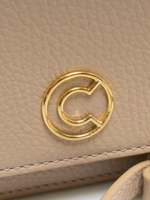 TULIP Bolso de hombro de piel martillada rosa polvo - Bolsos Mujer