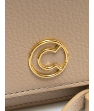 COCCINELLE TULIP Bolso de hombro de piel martillada rosa polvo - Bolsos Mujer - 5