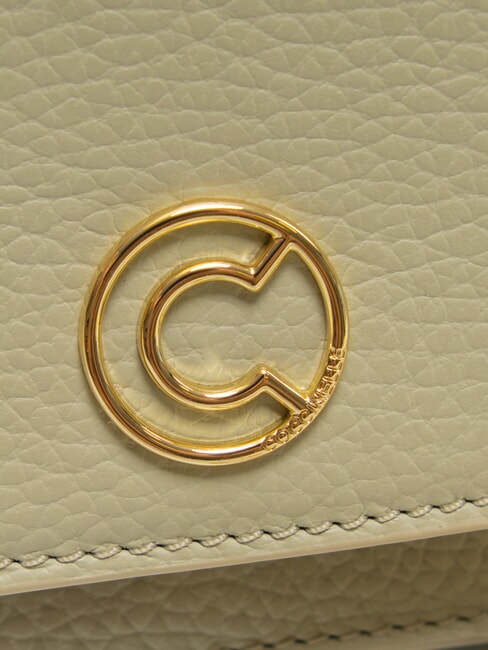 TULIP Bolso de hombro de piel martillada verde celadón - Bolsos Mujer