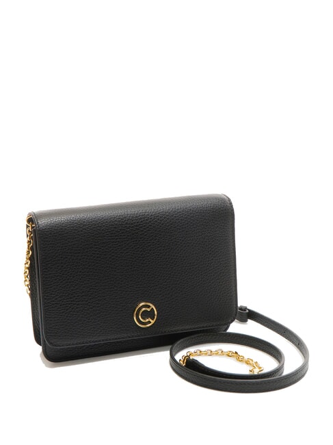 TULIP Bolso de hombro de piel martillada negro - Bolsos Mujer