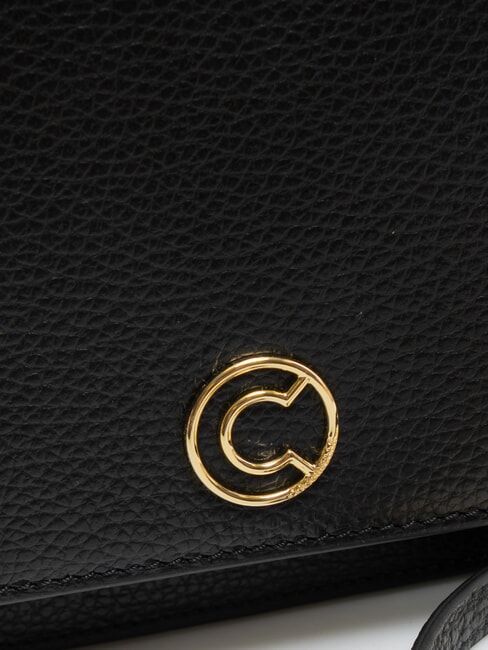 TULIP Bolso de hombro de piel martillada negro - Bolsos Mujer