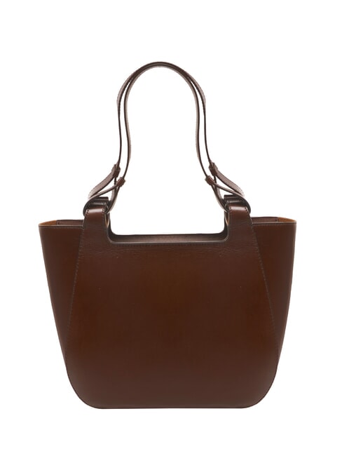 LUCIA Bolso de hombro de piel para compras BROWN - Bolsos Mujer