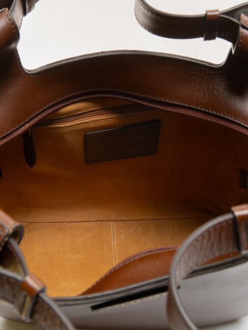 LUCIA Bolso de hombro de piel para compras BROWN - Bolsos Mujer