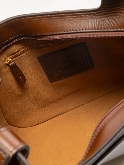 LUCIA Bolso de hombro de piel para compras BROWN - Bolsos Mujer