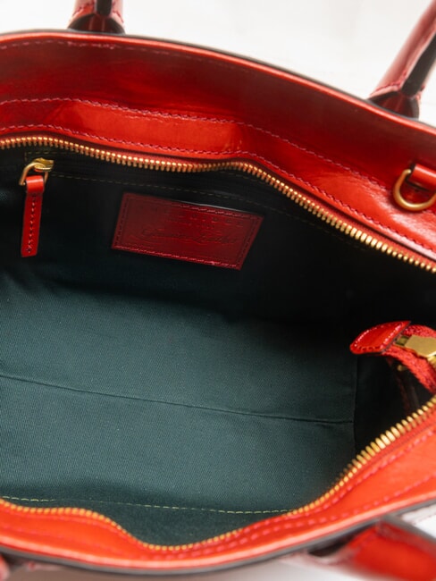 FIONA Bolso de mano de piel con bandolera abad flamenco. oro - Bolsos Mujer