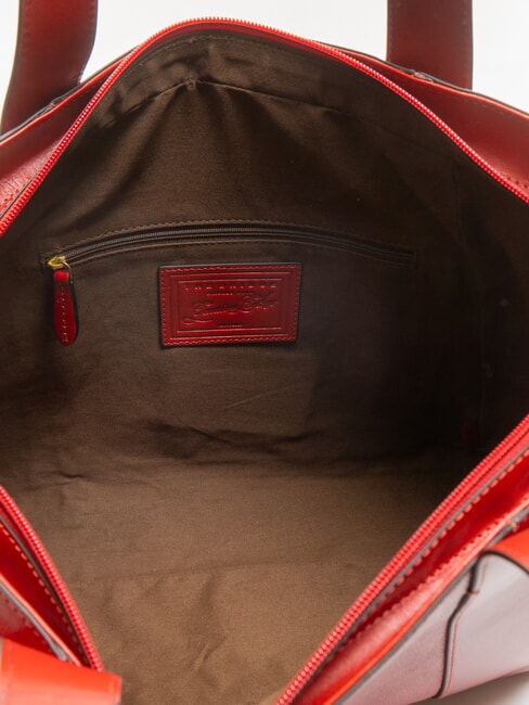 CARLOTTA Bolso shopping de piel al hombro cereza / oro - Bolsos Mujer