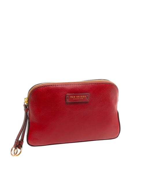 CARLOTTA Estuche de belleza de cuero grosella / oro - Neceser