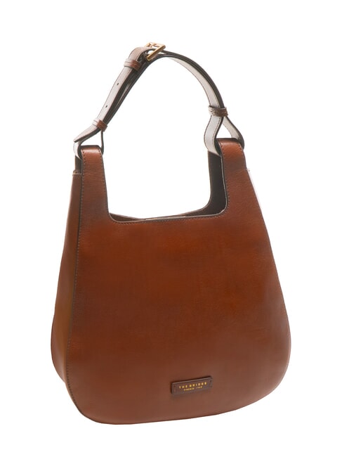 LUCIA Bolso de hombro de cuero tipo hobo BROWN - Bolsos Mujer