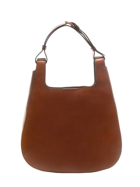 LUCIA Bolso de hombro de cuero tipo hobo BROWN - Bolsos Mujer