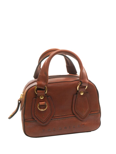DAPHNE Mini bolso de cuero tipo baúl BROWN - Bolsos Mujer