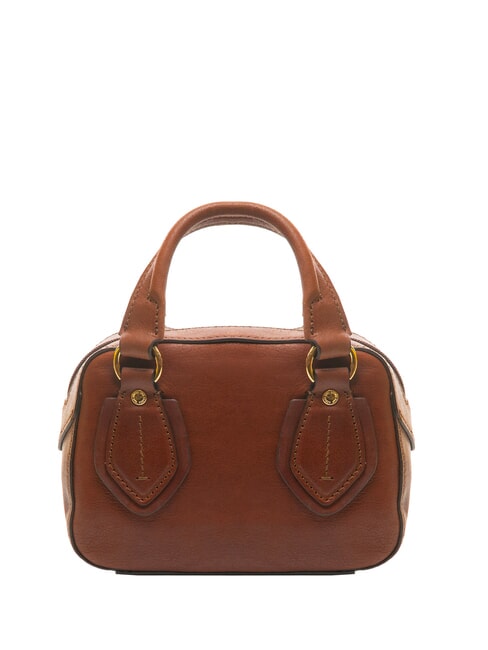 DAPHNE Mini bolso de cuero tipo baúl BROWN - Bolsos Mujer