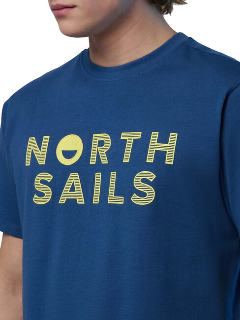 LINE PRINT Camiseta de algodón con estampado maxi Denim oscuro - camiseta