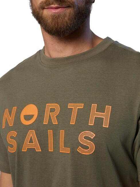 LINE PRINT Camiseta de algod&oacute;n con estampado maxi aceitunas polvorientas - camiseta