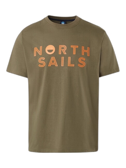 LINE PRINT Camiseta de algod&oacute;n con estampado maxi aceitunas polvorientas - camiseta