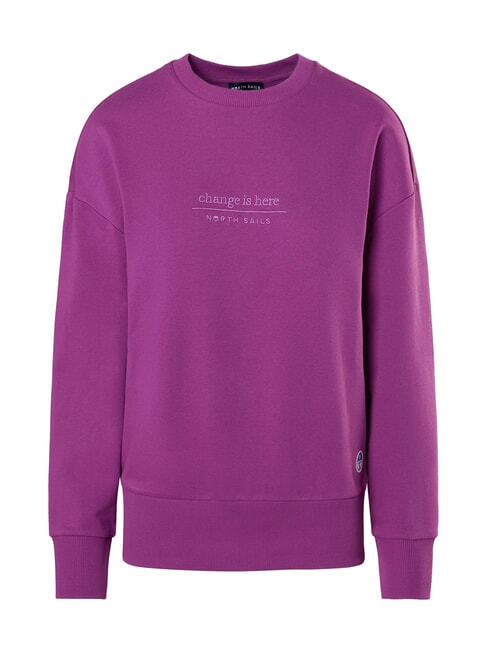 BASIC Sudadera de algod&oacute;n con cuello redondo color de malva - Sudaderas de mujer