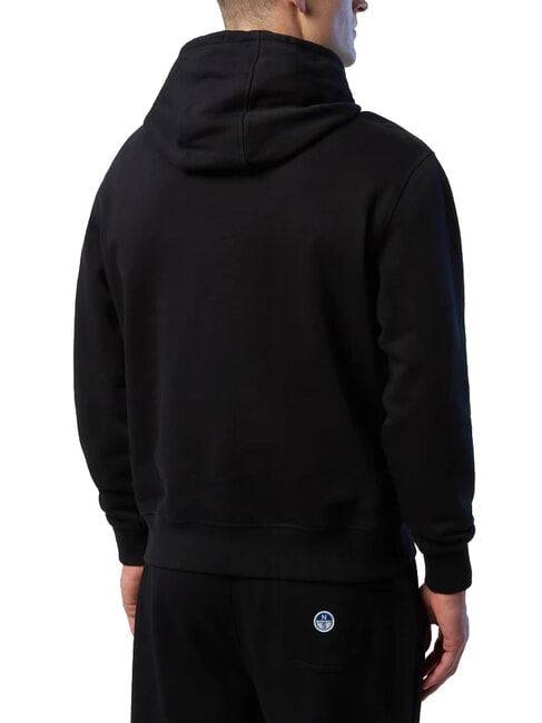 ROUND LOGO Sudadera con capucha de algodón negro - Sudaderas