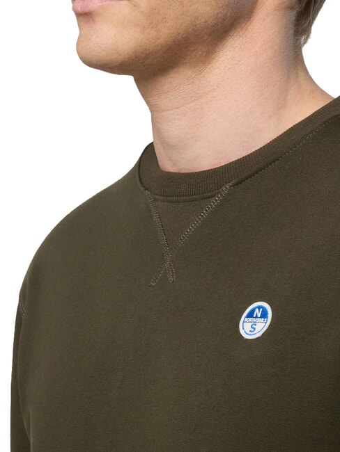 ROUND LOGO Sudadera de algod&oacute;n con cuello redondo verde bosque - Sudaderas