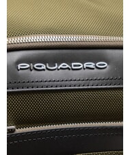 PIQUADRO LINK Mochila en piel y tela, soporte para pc de 15,6" VERDE - Mochilas para portátil - 3