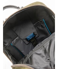 PIQUADRO LINK Mochila en piel y tela, soporte para pc de 15,6" VERDE - Mochilas para portátil - 5