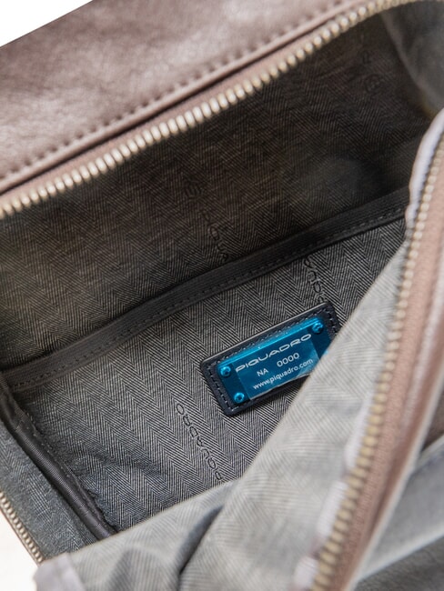 BLACK SQUARE Bolso mochila de un solo hombro de piel azul/marrón oscuro - Mochilas para portátil