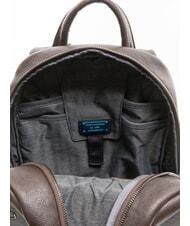 PIQUADRO BLACK SQUARE  Mochila para portátil de 13,3", en piel MORO - Mochilas para portátil - 5