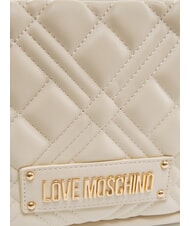 LOVE MOSCHINO QUILTED Bolso de hombro con asa de cadena Marfil - Bolsos Mujer - 3