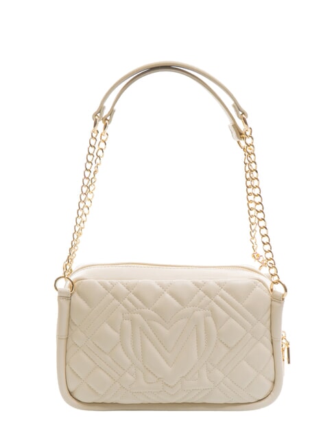 QUILTED Bolso de hombro con asa de cadena Marfil - Bolsos Mujer