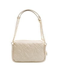 LOVE MOSCHINO QUILTED Bolso de hombro con asa de cadena Marfil - Bolsos Mujer - 4