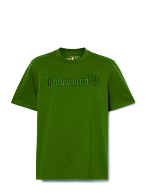 EMBROIDERY TONAL Camiseta de algodón negro/verde bosque - camiseta