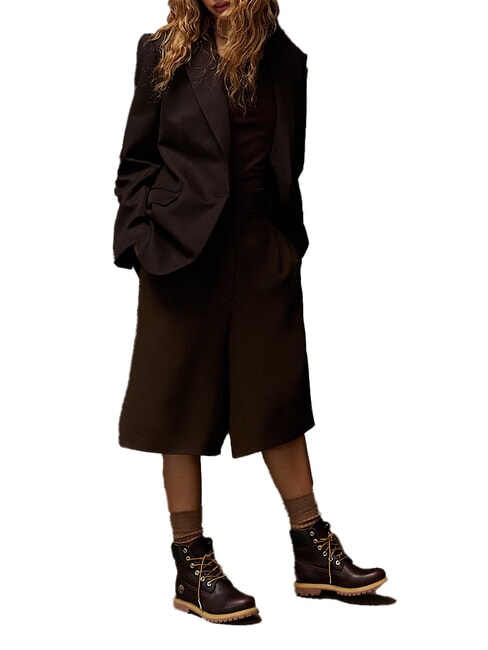 PREMIUM 6 INCH  Botines de piel acolchados Marrón oscuro grano completo con negro - Zapatos Mujer