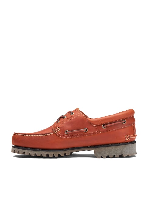 AUTHENTIC  Zapatos náuticos de cuero naranja mediana de grano completo - Zapatos Hombre