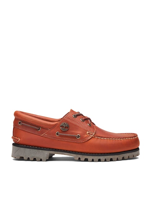 AUTHENTIC  Zapatos náuticos de cuero naranja mediana de grano completo - Zapatos Hombre