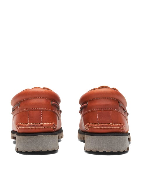 AUTHENTIC  Zapatos náuticos de cuero naranja mediana de grano completo - Zapatos Hombre