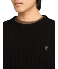 TIMBERLAND P-B LAMBWOOL Jersey de cuello redondo en mezcla de lana negro/pavimento - Suéteres de los hombres - 3