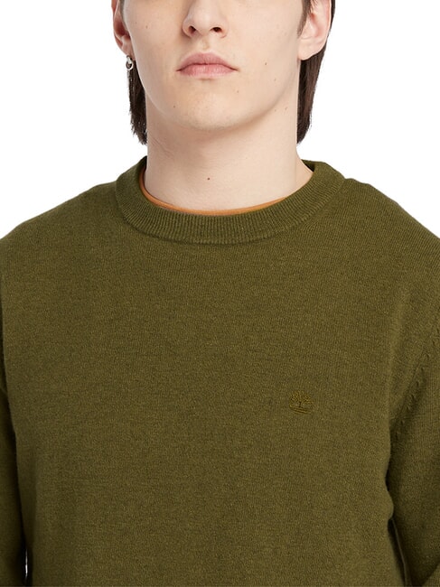 MERINO Jersey de cuello redondo en mezcla de lana darkoliv - Suéteres de los hombres
