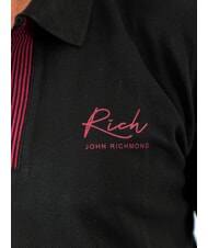 JOHN RICHMOND DABAK Polo de media manga con cuello en V negro - camisa polo - 3