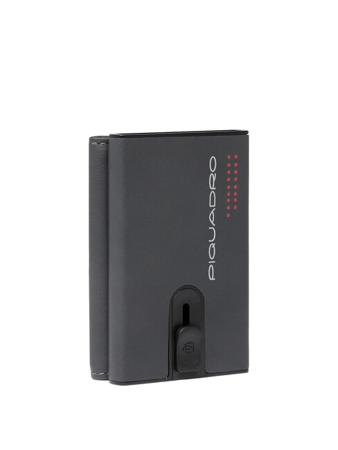 URBAN Cartera compacta de piel con cierre deslizante Gris - Carteras Hombre