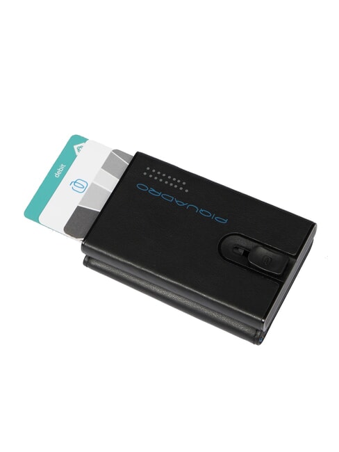 URBAN Cartera compacta de piel con cierre deslizante negro - Carteras Hombre