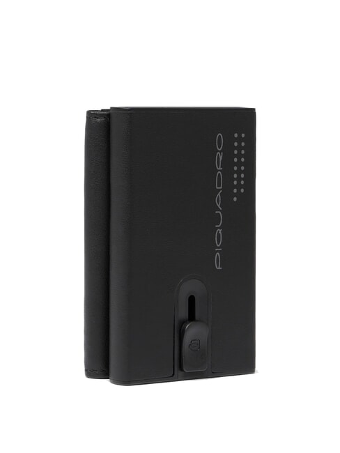 URBAN Cartera compacta de piel con cierre deslizante negro - Carteras Hombre