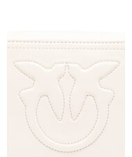 PINKO CARRIE Bolsa de cuero para cámara blanco seda cepillado plata - Bolsos Mujer - 3