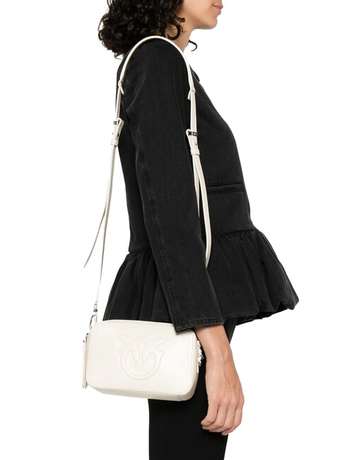 CARRIE Bolsa de cuero para cámara blanco seda cepillado plata - Bolsos Mujer