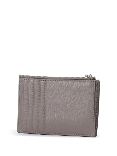 CAMELIA Cartera plana de piel estuco gris - Carteras Mujer
